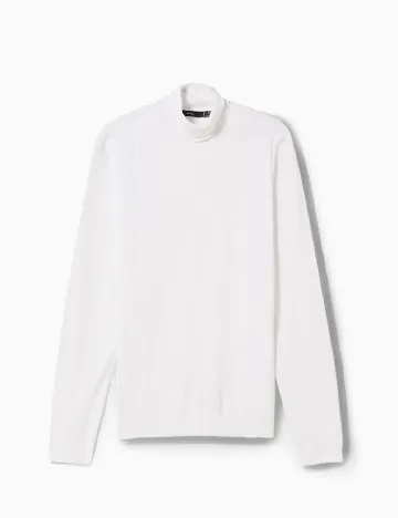 Pulover Bershka, alb Alb