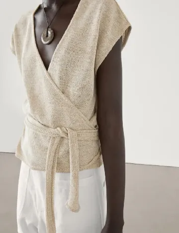 Bluza Massimo Dutti, bej Crem