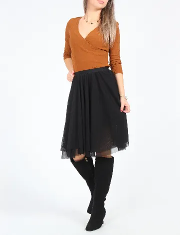 Fusta Bershka, negru Negru