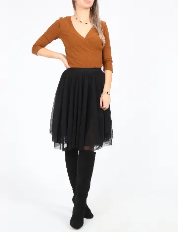 Fusta Bershka, negru Negru