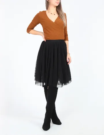 Fusta Bershka, negru Negru