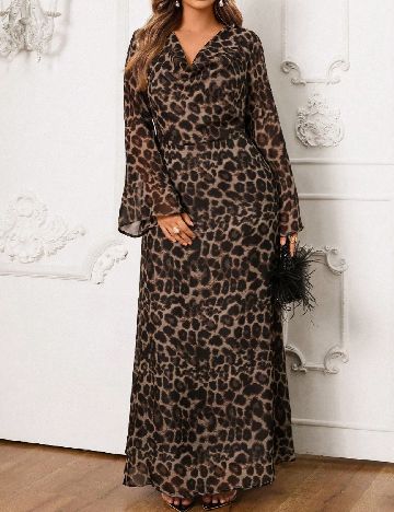 Rochie lunga SHEIN CURVE, animal print