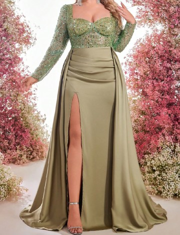 Rochie lunga SHEIN CURVE, verde