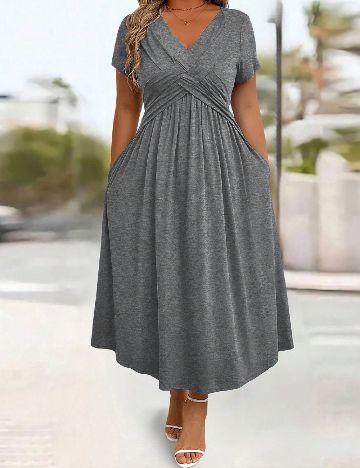Rochie medie SHEIN CURVE, gri