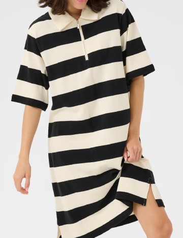 Rochie scurta Kaffe, negru/ecru