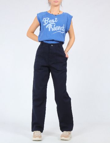 Pantaloni Zra, albastru