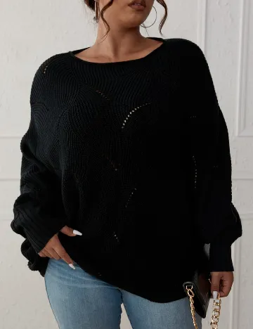 Pulover SHEIN CURVE, negru Negru
