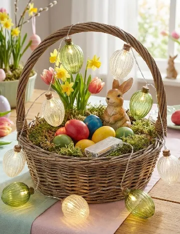 Ghirlanda luminoasa, verde/alb