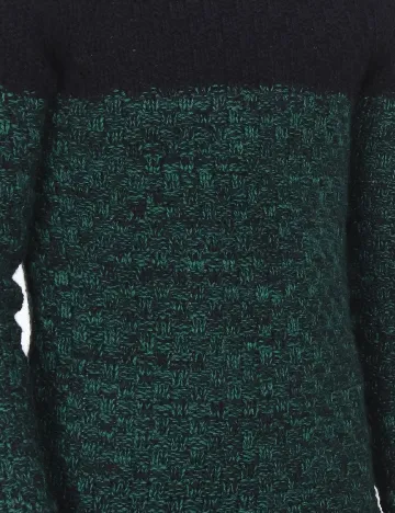 Pulover Bershka, bleumarin/verde Albastru