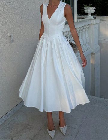 Rochie medie SHEIN, alb