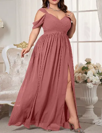 Rochie lunga SHEIN CURVE, roz Roz