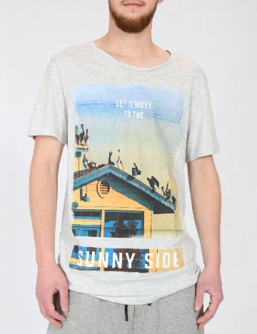 Tricou Bershka, gri Gri