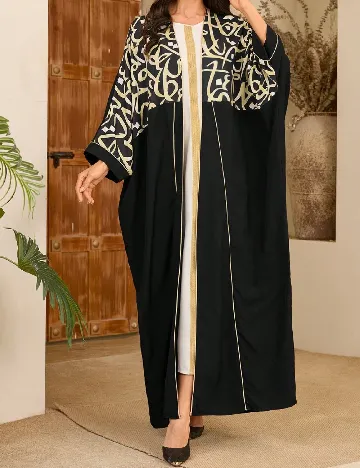 Kimono SHEIN, negru/galben Negru