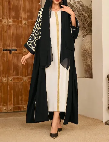 Kimono SHEIN, negru/galben Negru