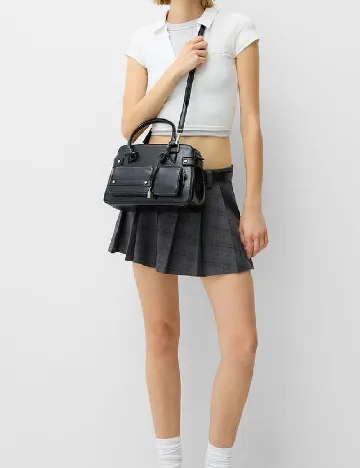 Geanta Bershka, negru Negru