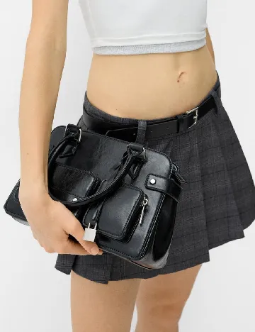 Geanta Bershka, negru Negru