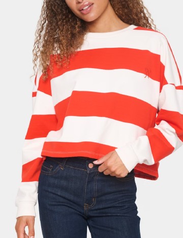 Bluza Saint Tropez, alb/rosu