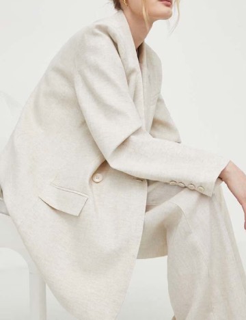 Sacou Oversize Gestuz, crem