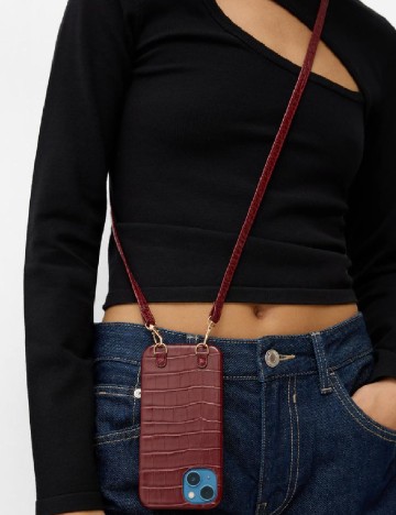 Husa pentru telefon Bershka, visiniu