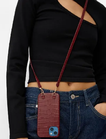 Husa pentru telefon Bershka, visiniu Rosu