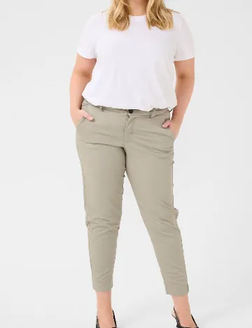 Pantaloni Kaffe Curve, bej Crem