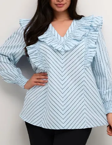 Bluza Kaffe Curve, albastru Albastru
