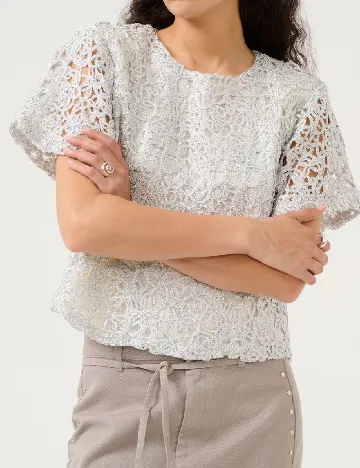 Bluza Karen By Simonsen, argintiu Gri