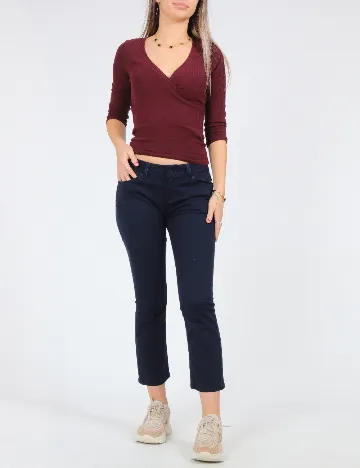 Pantaloni Zara, bleumarin Albastru