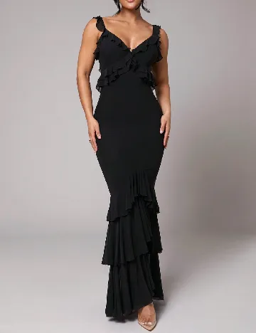 Rochie lunga Silquee, negru Negru