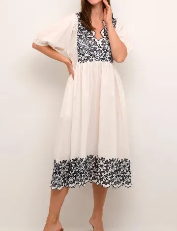 Rochie medie Culture, alb Alb