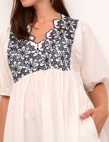 Rochie medie Culture, alb
