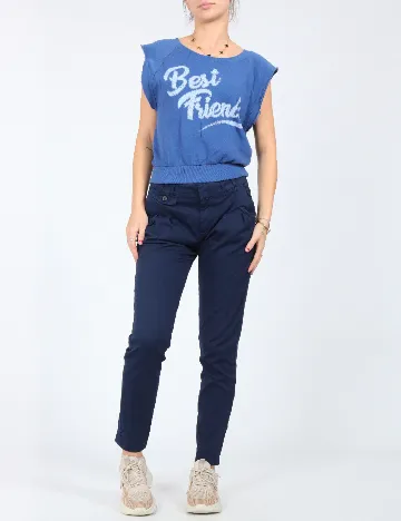 Pantaloni Zara, bleumarin Albastru