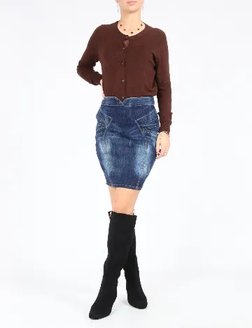 Fusta Bershka, albastru Albastru