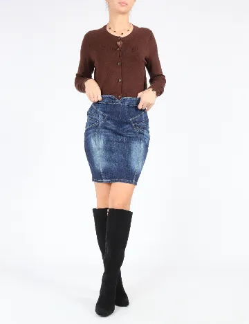 Fusta Bershka, albastru Albastru