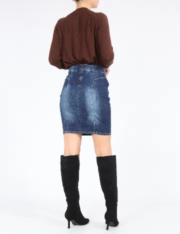 Fusta Bershka, albastru Albastru