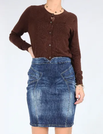 Fusta Bershka, albastru Albastru