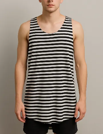 Maiou Bershka, alb/negru Alb