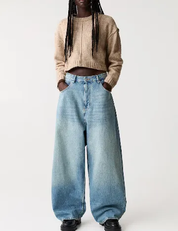 Pulover Pull&Bear, crem Crem