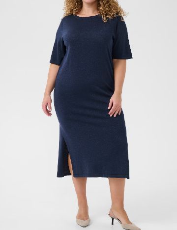 Rochie medie Kaffe Curve, bleumarin