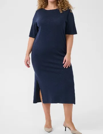 Rochie medie Kaffe Curve, bleumarin Albastru