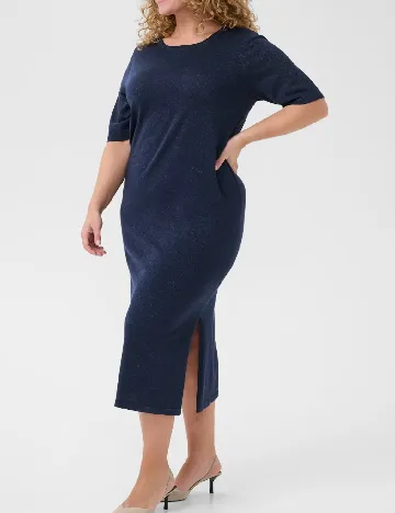 Rochie medie Kaffe Curve, bleumarin Albastru