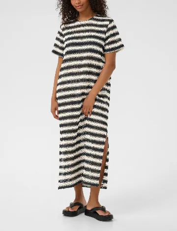 Rochie lunga Kaffe, alb/negru Alb