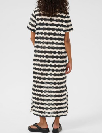 Rochie lunga Kaffe, alb/negru
