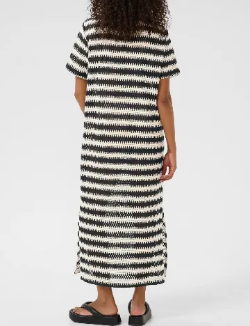 Rochie lunga Kaffe, alb/negru Alb