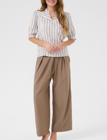 Bluza Culture, crem/albastru