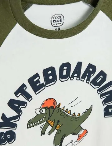 Bluza Cool Club, alb/verde Alb