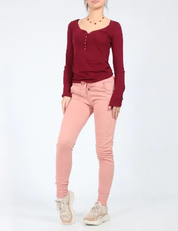 Pantaloni Bershka, roz Roz