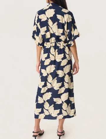 Rochie lunga Soaked In Luxury, bleumarin/crem Albastru