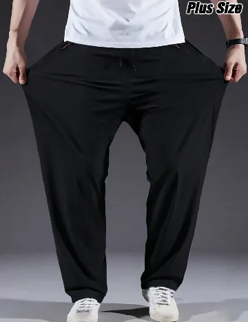 Pantaloni SHEIN Plus Size Men, negru Negru