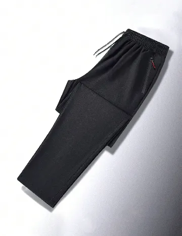 Pantaloni SHEIN Plus Size Men, negru Negru